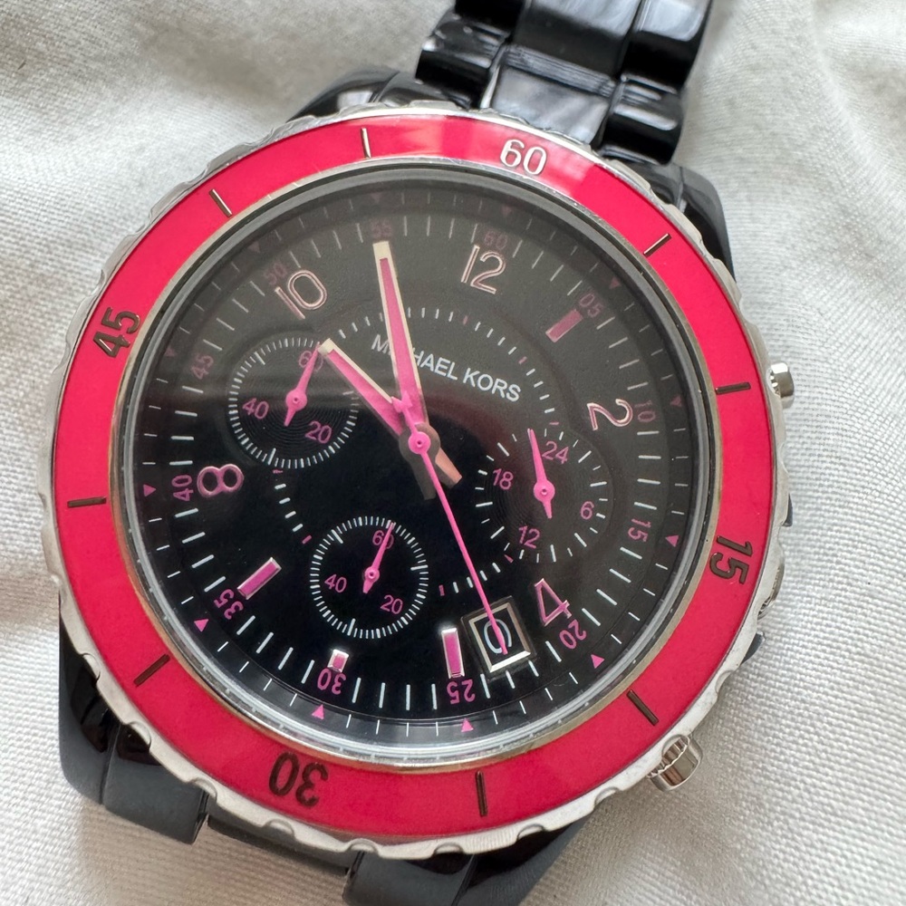 Michael Kors Black and Pink Watch